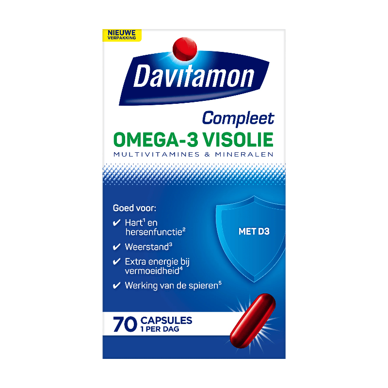 Davitamon Complete Omega-3 Visolie 70 Capsules