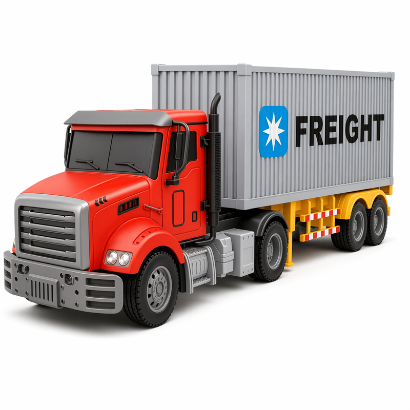 Afstandsbestuurbare Stad Containertruck 18" RC Bouwvoertuig, Enkele Eenheid, Vooruit/Achteruit, Links/Rechts Draaien, Verlichting & Automatische Demofunctie. Het Ultieme Cadeau voor Jongens en Meisjes.