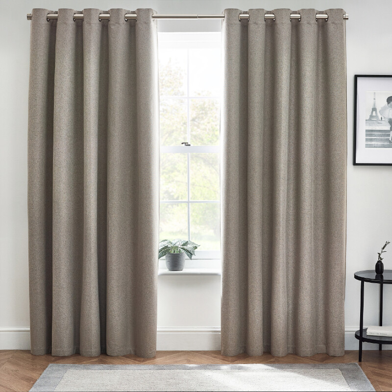 Eyelet Curtains Dawn Blackout Grey W:168xL:229cm