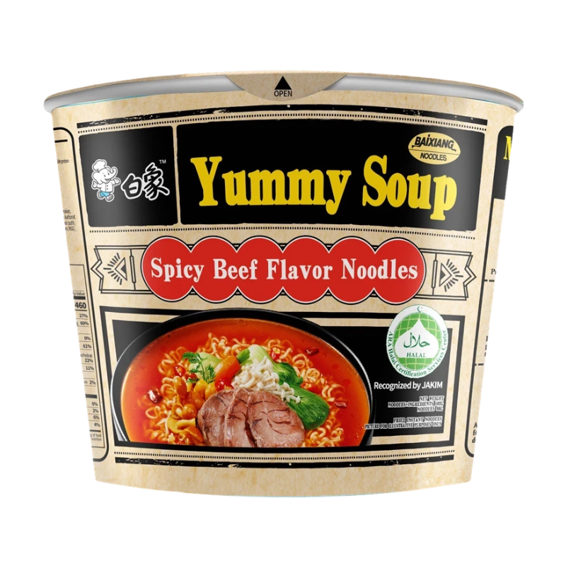 【Halal Lebensmittel】Baixiang Tang Hao He Nudeln, scharfer Rindfleischgeschmack, Schale, 102 g