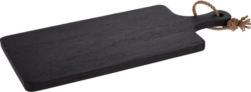 Snijplank van rubberhout - Zwart, 50 x 15 x 2 cm