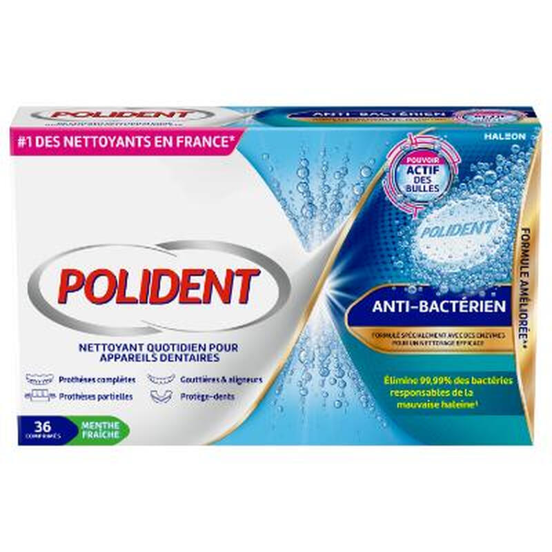 Polident nettoyant anti bactérien fraîche 36 comprimés - vue 2