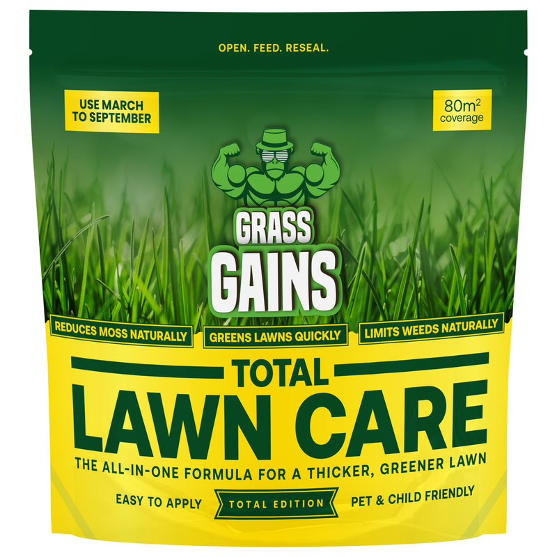 Grass Gains Total Lawn Care, 3 In 1 Feed With Moss Control & Weed Susspressant, 80M2