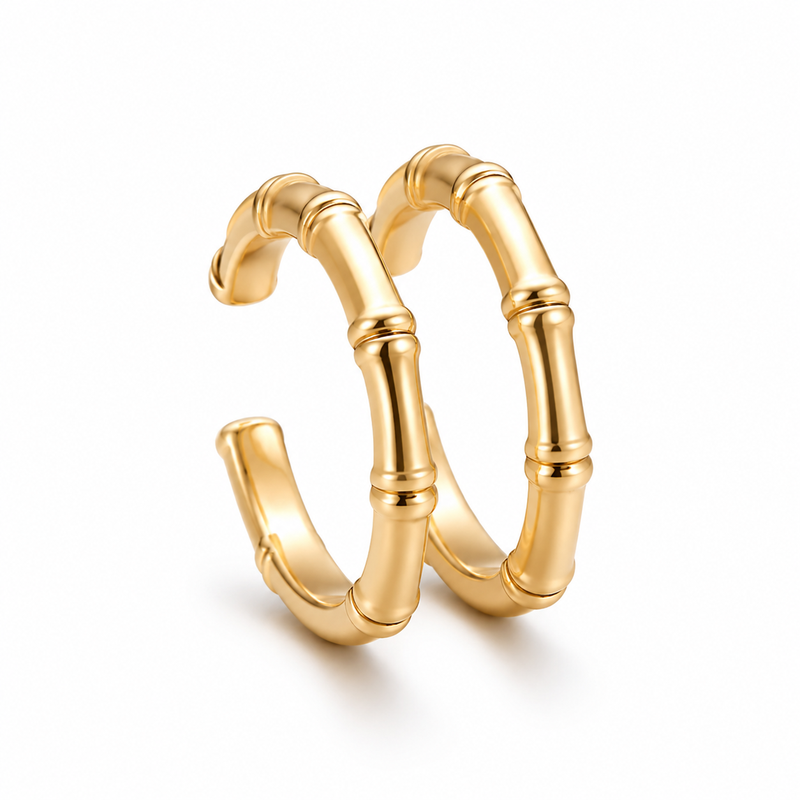 VoxorAI doppellagige Bambusringe, offene Ringe, verstellbare Ringe All Seasons