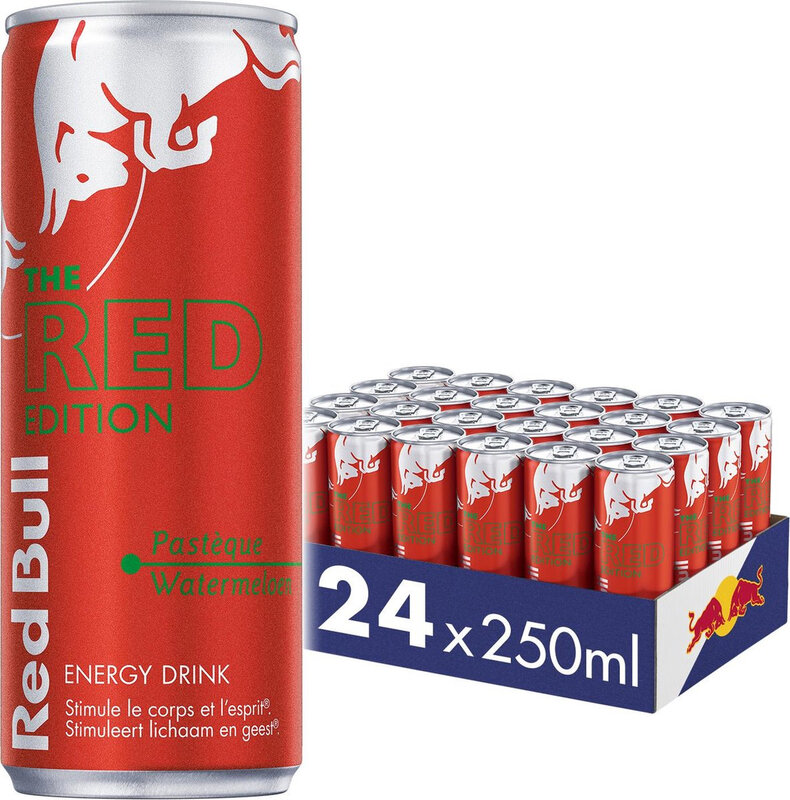 Red Bull Rode Watermeloen 25 cl Blik 24-Pack