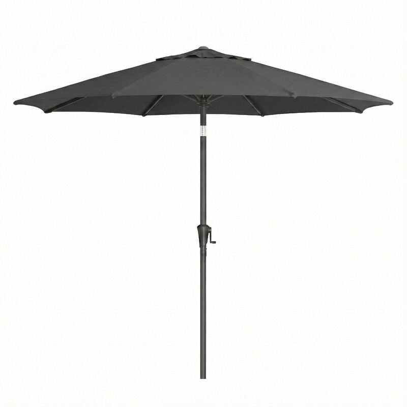 Ochama Gartenschirm 340 cm, Sonnenschutz UPF 50+, Sonnenschirm, mit Kurbel, für Balkon, Terrasse, Pool, ohne Ständer, grau