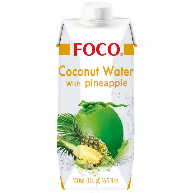 FOCO Kokoswater met ananas, 500 ml