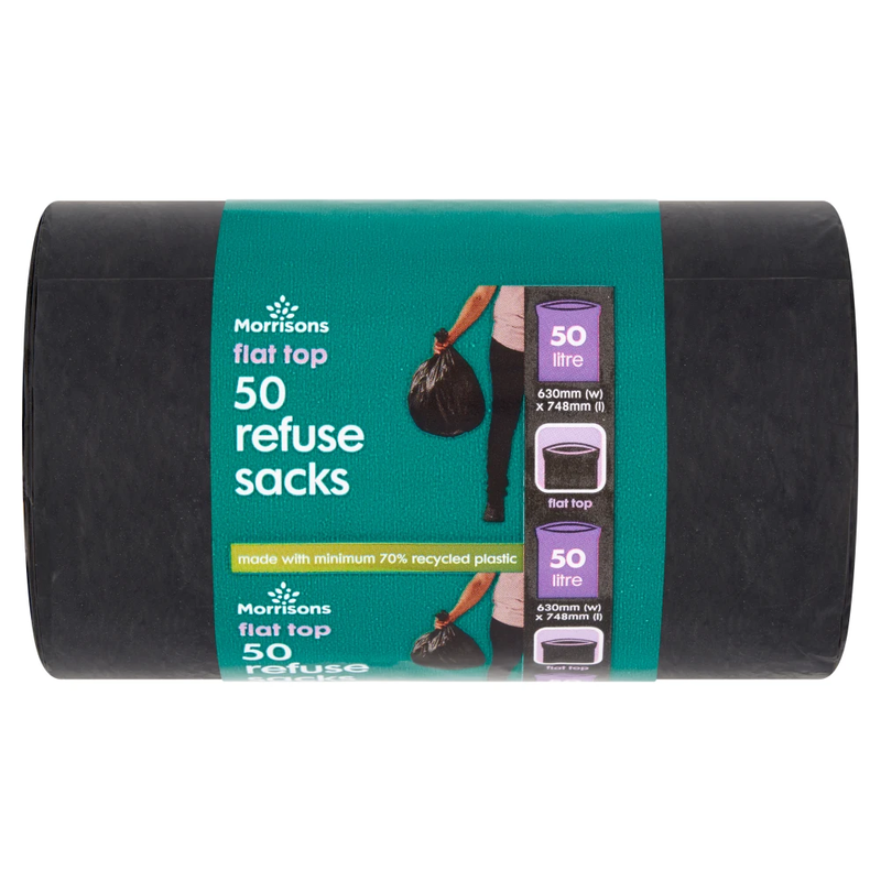 50 Flat Top Refuse Sacks 50 l