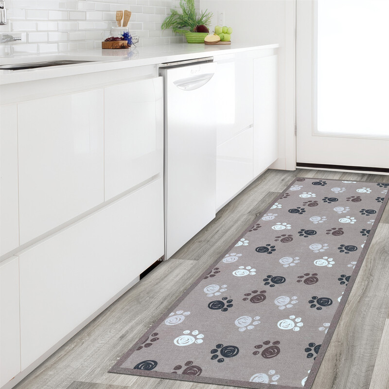 Runner Knightsbridge Pawprints Brown 50x150cm