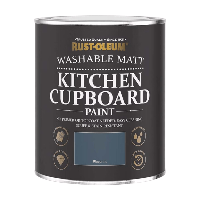 Rust-Oleum Matt Kitchen Cupboard Paint Blue Print 750Ml