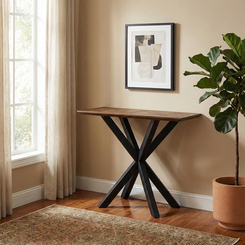 Console Table Nevada Parquet Walnut/Black