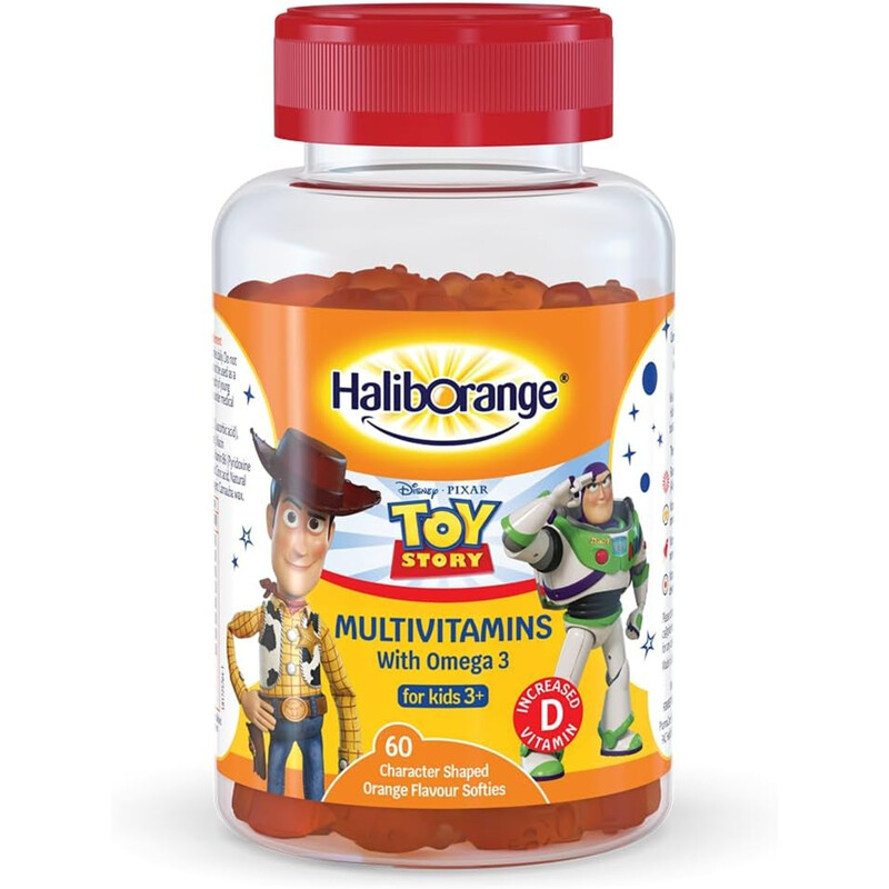 Haliborange Multivitamins with Omega 3 60 Character Shaped Orange Flavour Softies for Kids 3+