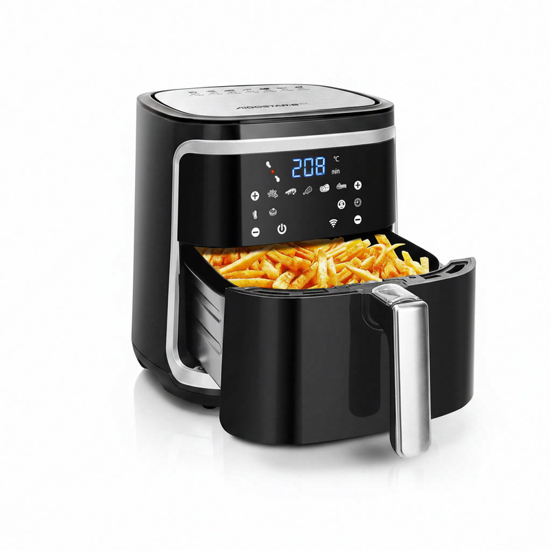Aigostar 1900 W 7 l elektronische heteluchtfriteuse met dubbele pan zwart met wifi-functie VDE/Cube Smart