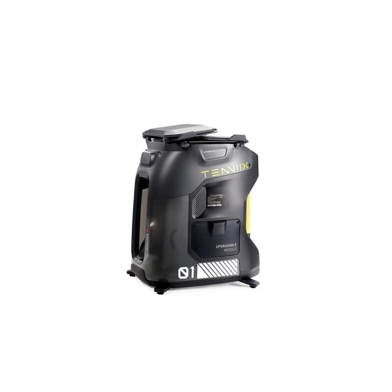 TENNIIX Basic Jet Black AI Tennisrobot, 100+ Serve-modi, Spraak- & App-bediening, LED-display, QDD-motor, Meer dan 1000 Aangepaste Trainingsmodi, 18,7