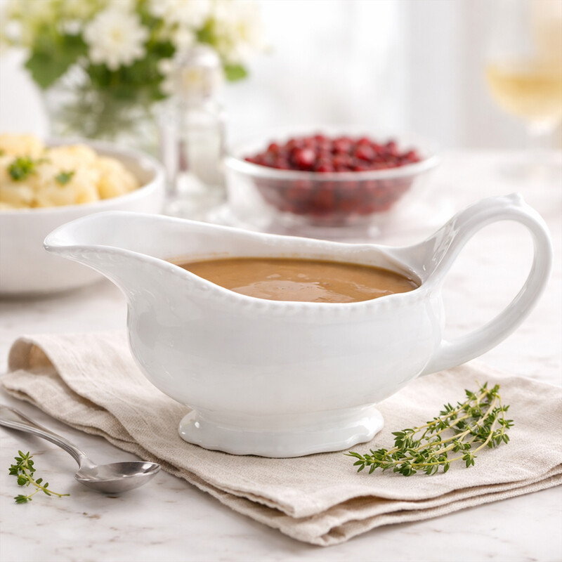 Elegant Design Embossed White Sauce Server, Modern Aesthetics Stylish Sauce Server, F