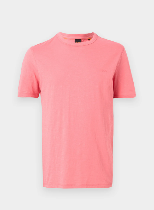 ‎Boss Boss Cotton Jersey T-shirt With A Twill Patch - Light/Pastel Red