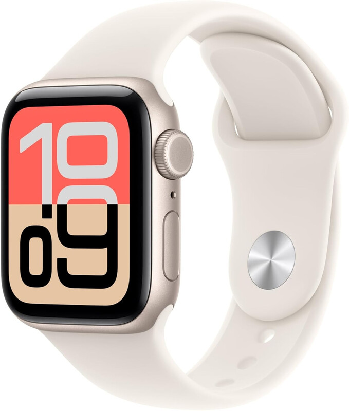 Apple Watch SE 3 GPS 40 mm Starlight aluminium behuizing met Starlight sportband - S/M