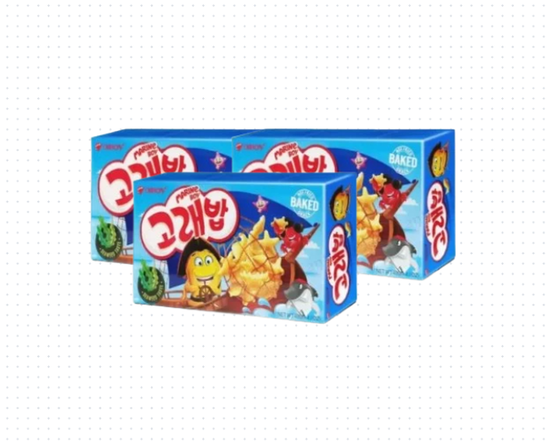 ORION Marine Boy Baked Snack Seaweed Flavour (Goraebap) 40g x 3pcs