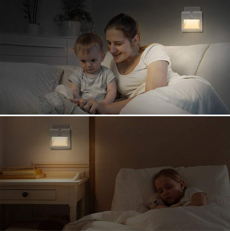Arlgsite 2er-Set Nachtlicht mit Bewegungssensor und Touch-Dimmung, SMD-LED 1 W, 100–240 V, ABS + Metall, 4000–4500 K Warmweiß, mit Speicherfunktion, für Haushaltsbereiche, Schlafzimmer und Toilette