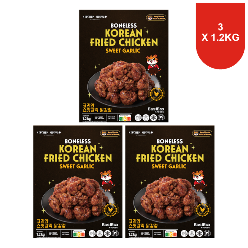 Rengi Koreaanse gefrituurde kip zoete knoflook familiepak 1,2 kg x 3