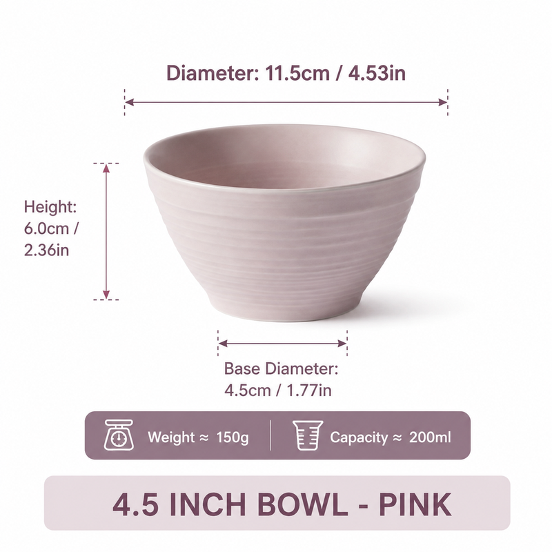 JIWOO Lurcern 4,5" Schale Matt Lila Pink 1 Stück