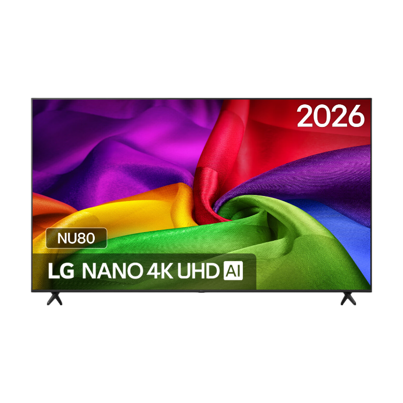LG 55NU800B6LA 55 inch NANO 4K UHD Smart TV, Alpha 7 AI Processor 4K Gen9, HDR10, HLG, webOS 26, AI Sound Pro, HDMI, Wi-Fi, Zwart