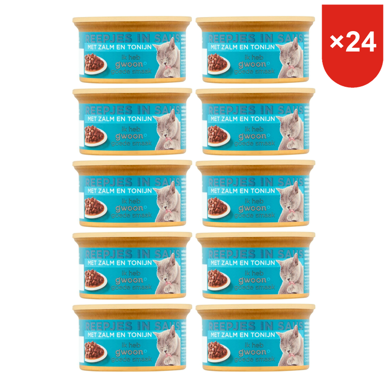 g'woon Lanières en sauce au saumon et au thon 85 g * 24