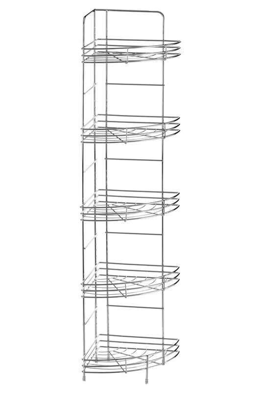 5 Tier Chrome Corner Storage Rack