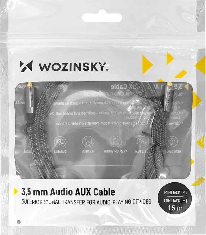 Wozinsky 2m schwarz Universal 3,5mm Dual-AUX-Kabel