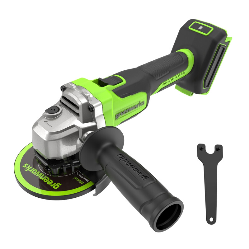 greenworks 24 V borstelloze 3S haakse slijper 125 mm 700 W alleen gereedschap, geen accu's inbegrepen