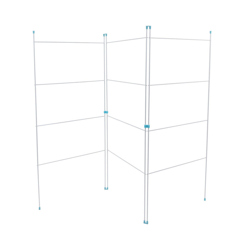 Three Panel Folding Laundry Washing Clothes Airer - White