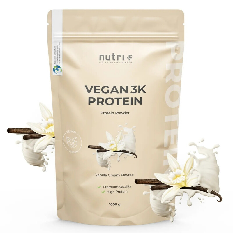 Nutri+ 3K Proteinpulver Vegan 1 kg Vanillecreme