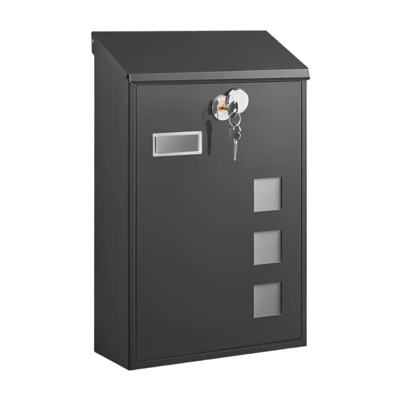 SONGMICS Mail Box, 25.5x11.5x39.5cm, Black