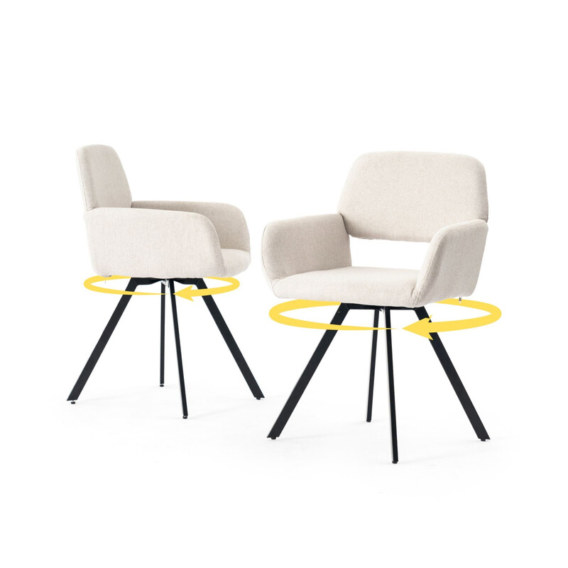 URBAN MEUBLE Eetkamerstoel CALIFORNIA BEIGE (Set van 2)