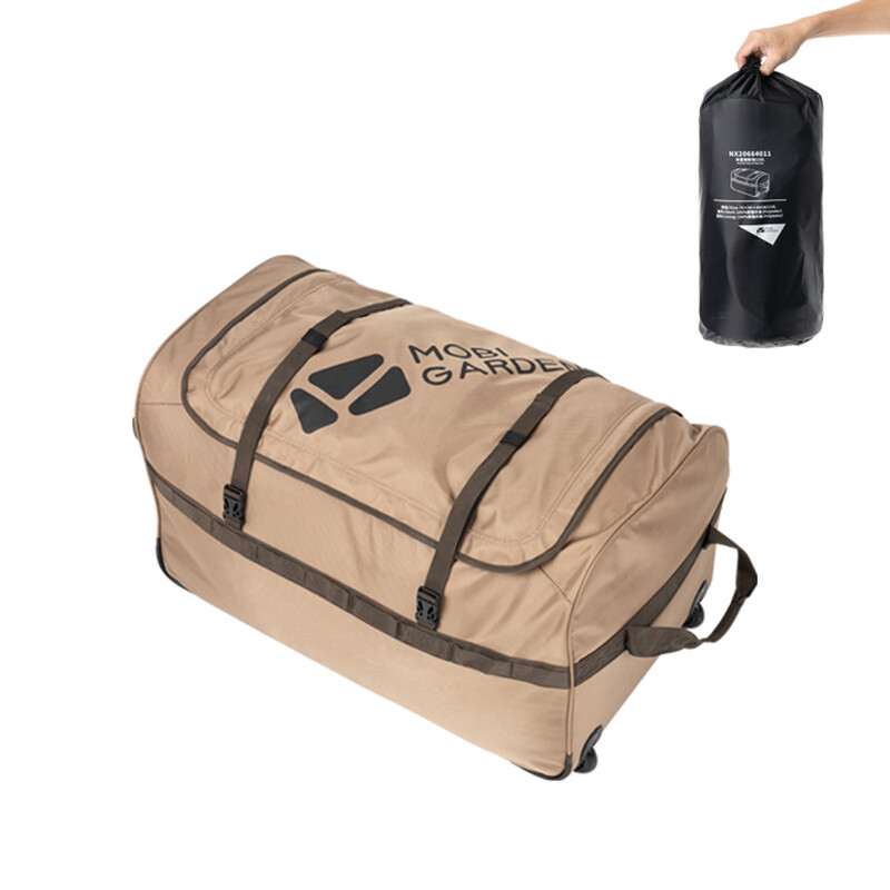 Mobi Garden, 110 L faltbare, rollbare Camping-Ausrüstungstasche, Reisetasche mit Rädern und großem Fassungsvermögen, Sand