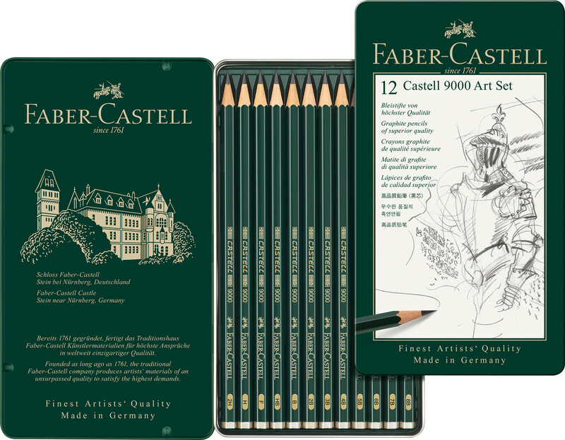 Castell 9000 Graphite Pencil Art Set, Tin of 12