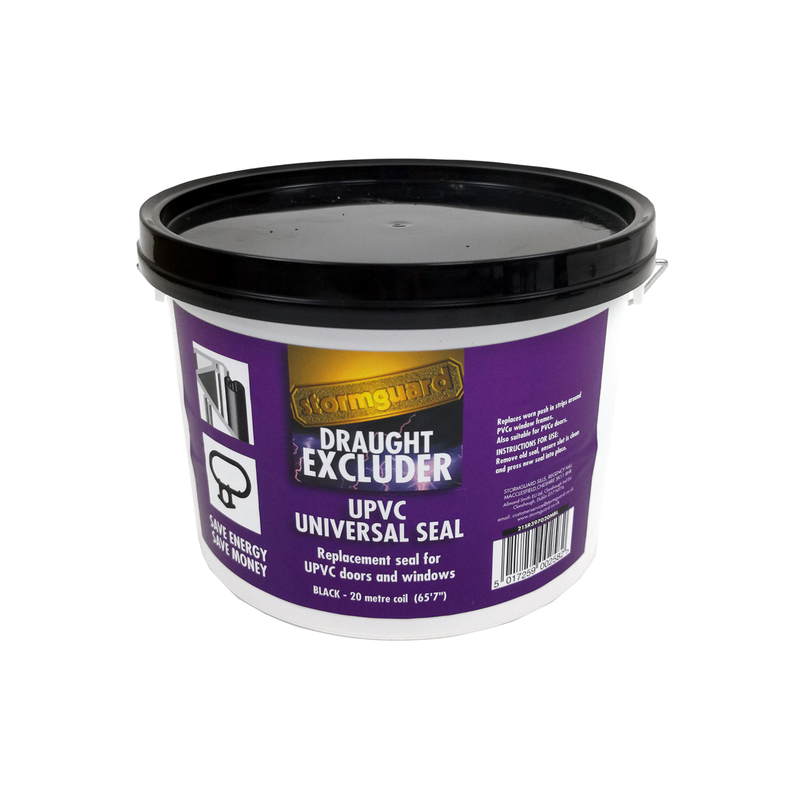 Stormguard Universal Upvc Replacement Window & Door Gasket Seal - 20M Tub - Black