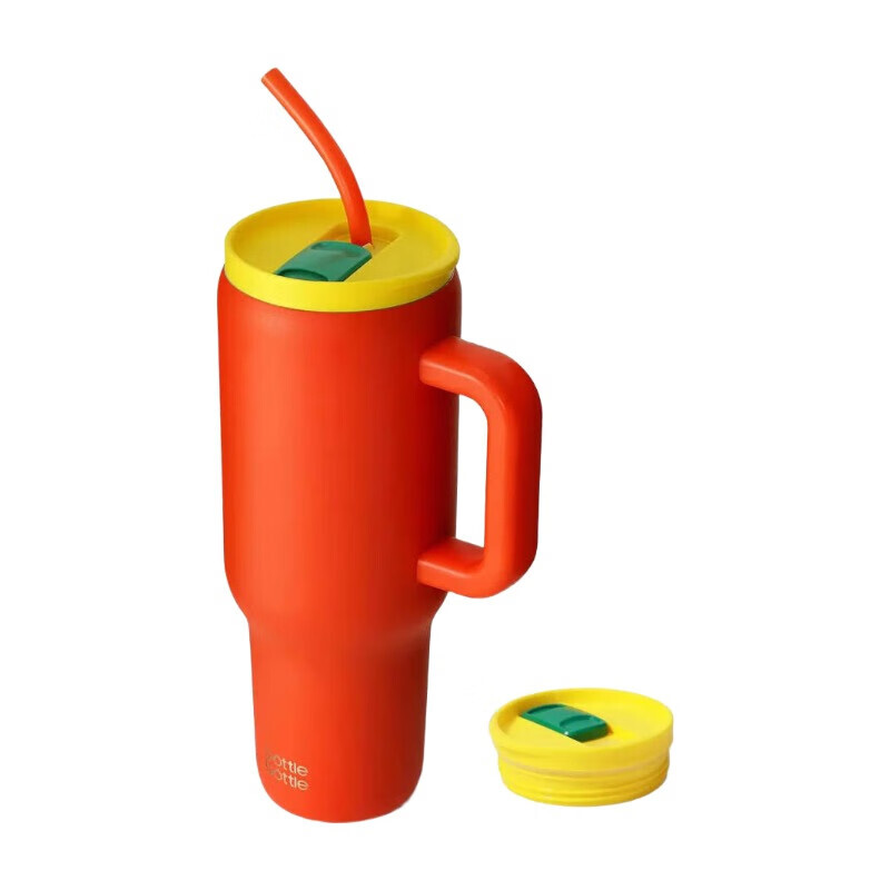 40 oz Tumbler with Handle and Straw，Stainless Steel Vacuum Travel Mug，Car Cup with St