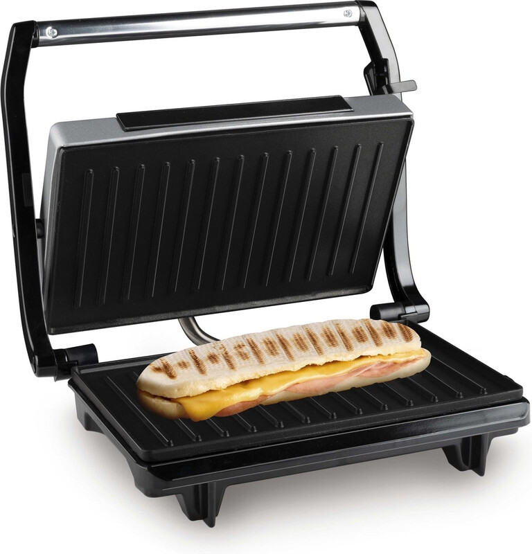 Alpina 700W Broodrooster en Panini Pers – Anti-aanbak Platen – Indicatorlicht – Gemakkelijk Schoon te Maken