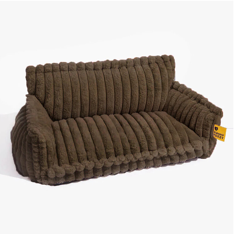 FUNNYFUZZY Large Washable Soft Orthopedic Sofa Bed for Dog, Cat and Pet - Brown, Size M