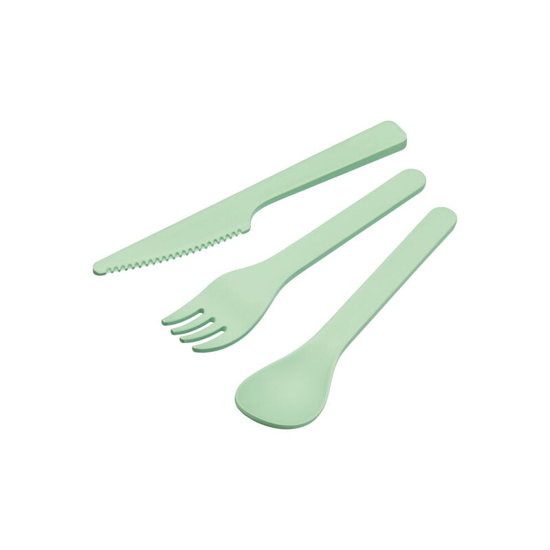 Kitchencraft Natural Elements Cutlery Set 3Pcs - Knife, Fork & Spoon Green Eco-Friendly Recycled Plastic