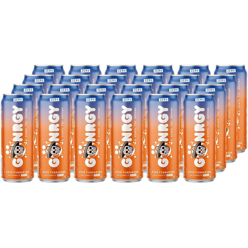 Gönrgy Viva Fundarina Zero: Erfrischendes Energy-Getränk ohne Zucker, im 24x0.5L Vorratspack für mehr Power und Vitalität im Alltag.