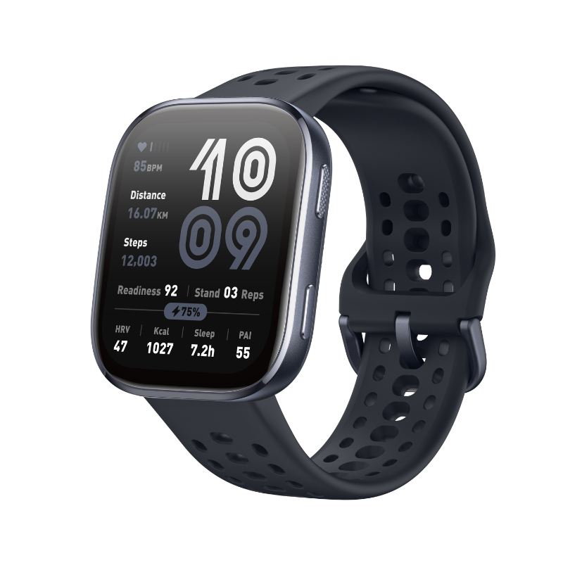 Amazfit Bip 6, Lebendiges 1,97" AMOLED-Display, 390 x 450 Pixel, Touchscreen, 130-195 mm, Schwarz