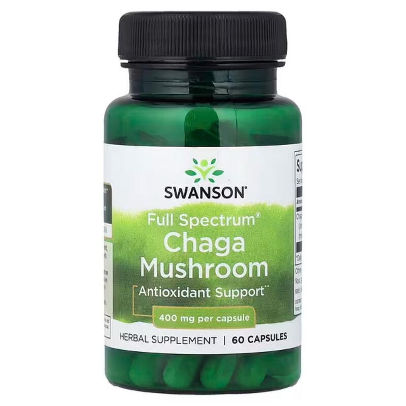 Swanson Full Spectrum Chaga Mushroom Immune 400Mg Capsules - 60 Capsules