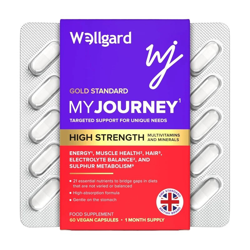 Wellgard High Strength Multivitamins & Minerals Vegan Daily Wellness Support Capsules - 60 Capsules