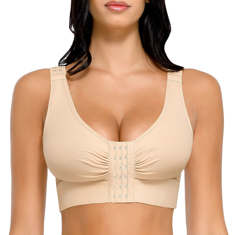 3D Molded Post Surgery Compression Chest Surpport Front Hooks Anti-Sag Breathable and