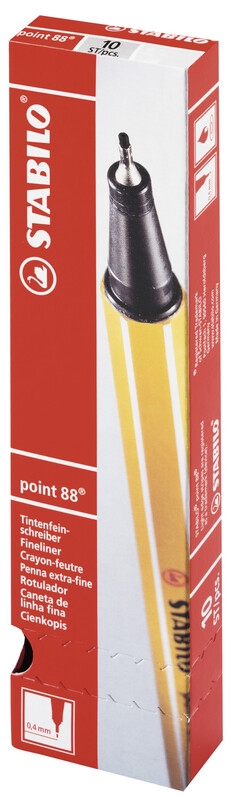 Point 88 Fineliner Pen Black, Pack of 10