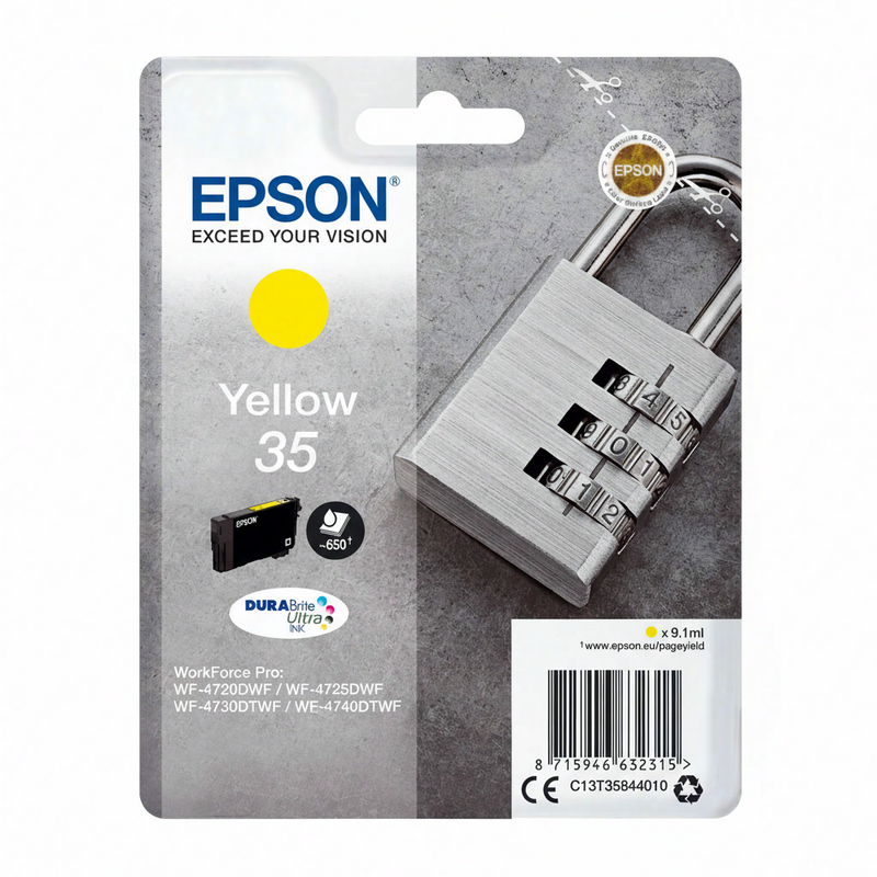 Epson Padlock enkele verpakking geel 35 DURABrite Ultra inkt