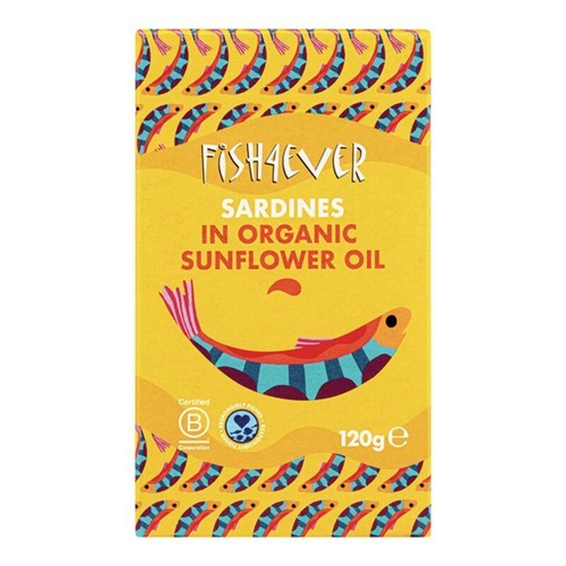 Whole Sardines in Organic Sunflower Oil 120g