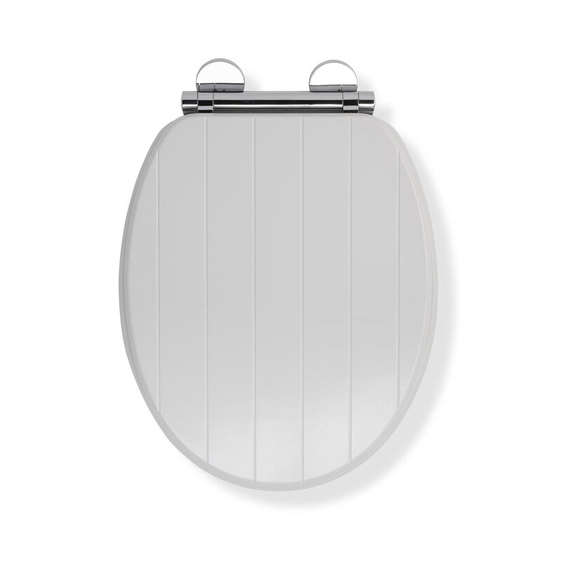 Croydex White Flexi-Fix Wooden Toilet Seat Portland Oval